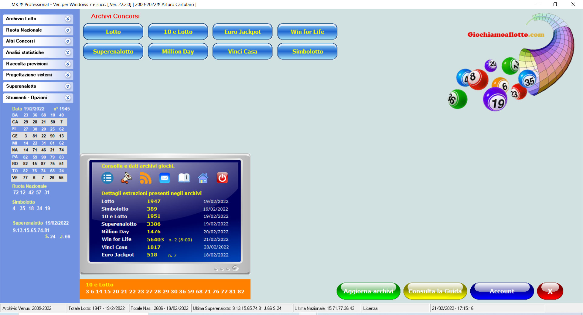 statistiche 10 e lotto 5 min.